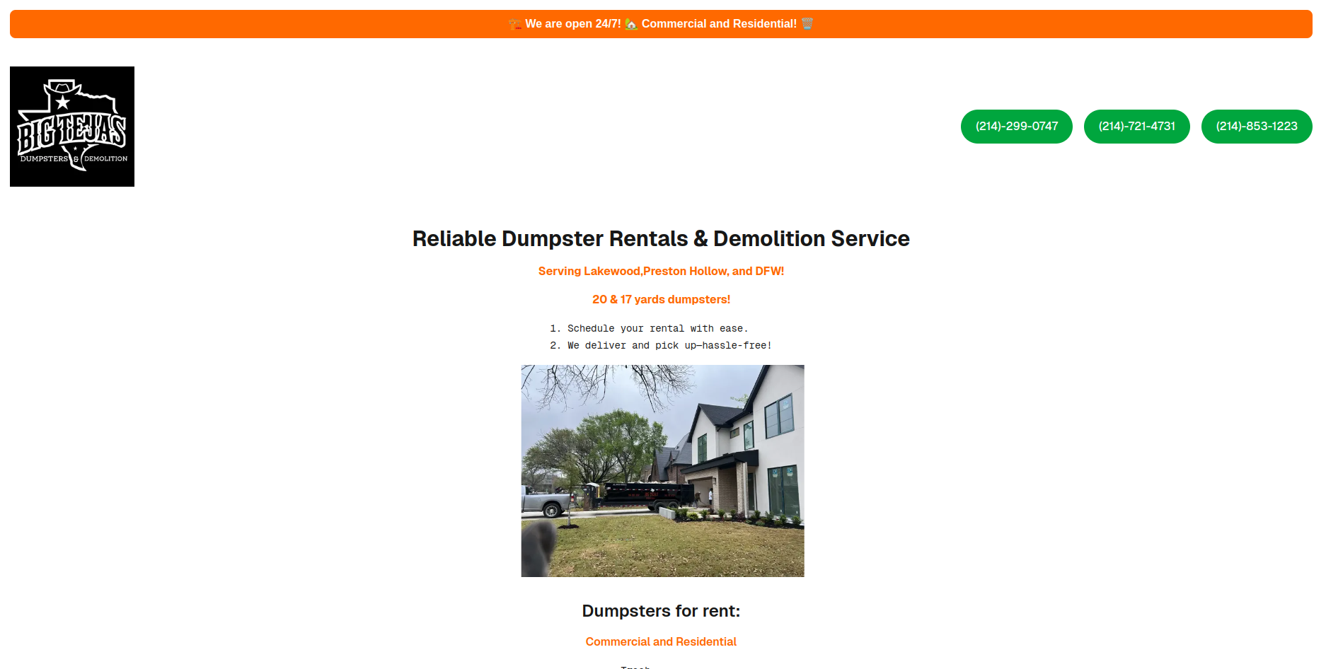 Big Tejas Dumpsters & Demolition